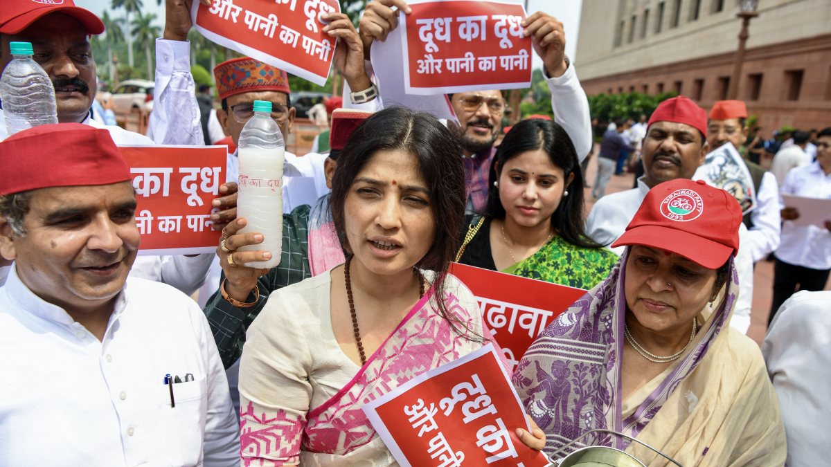 Opposition MPs protest in Delhi over CJP action, Ram Mandir funds