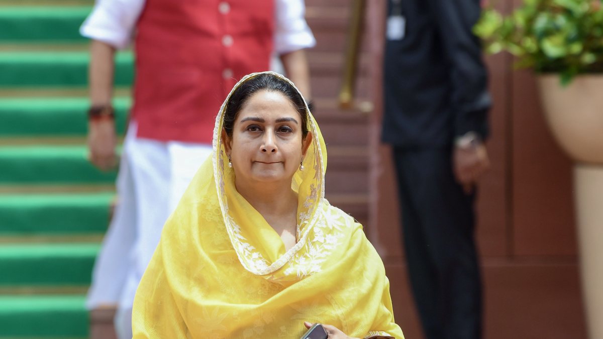 Harsimrat Kaur Badal arrives at Parliament for monsoon session