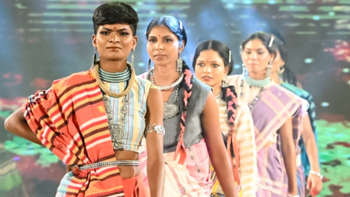 Surrendered women naxals walk the ramp at Raipur tribal fashion show