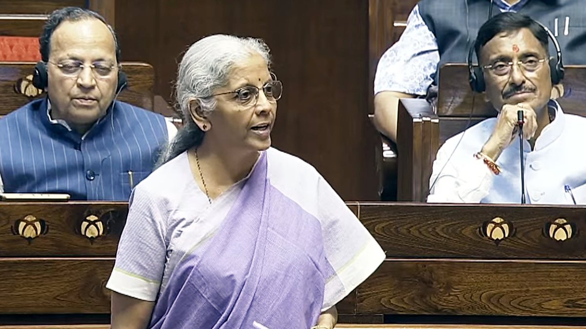 Finance minister addresses Rajya Sabha during Monsoon session