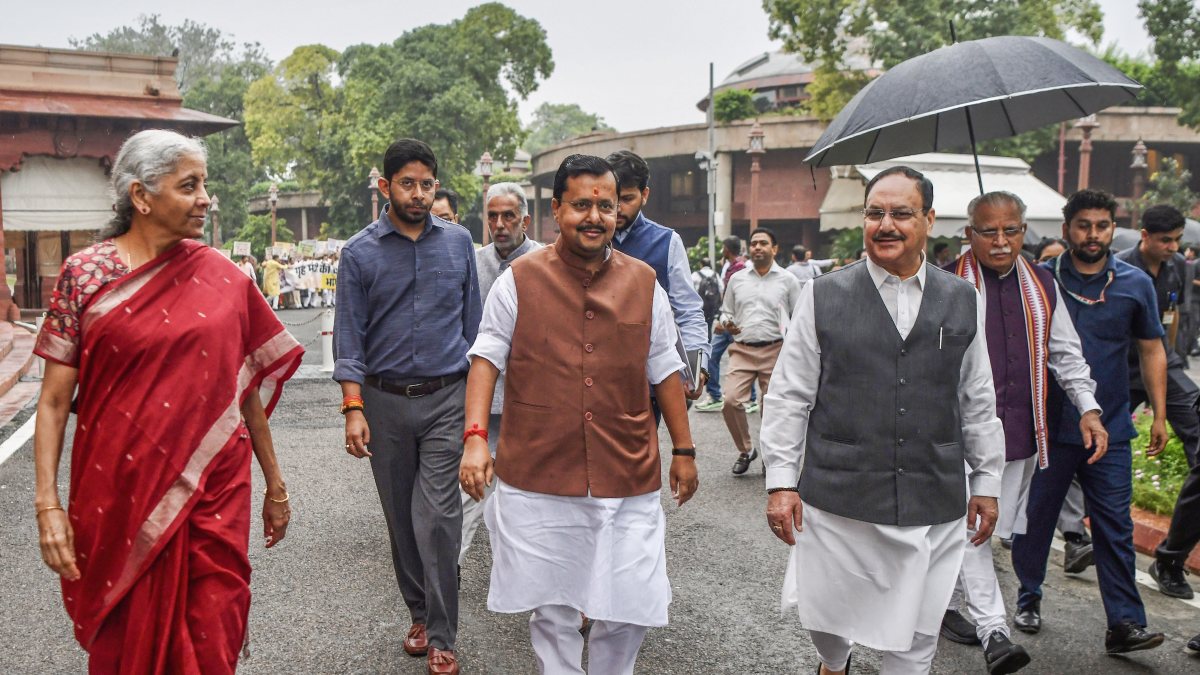NDA leaders depart after parliamentary party meeting in Delhi