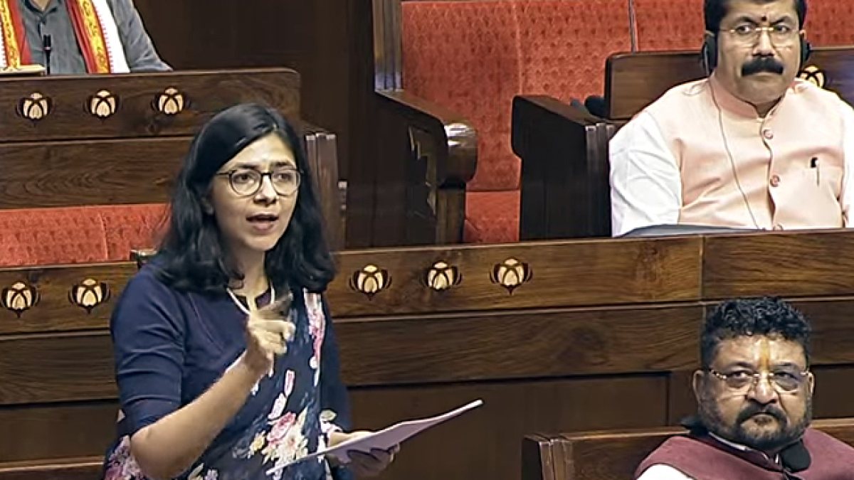 BJP MP Swati Maliwal addresses Rajya Sabha during Monsoon session