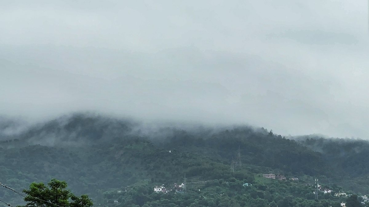 Misty hills and green valleys after rain in Udhampur