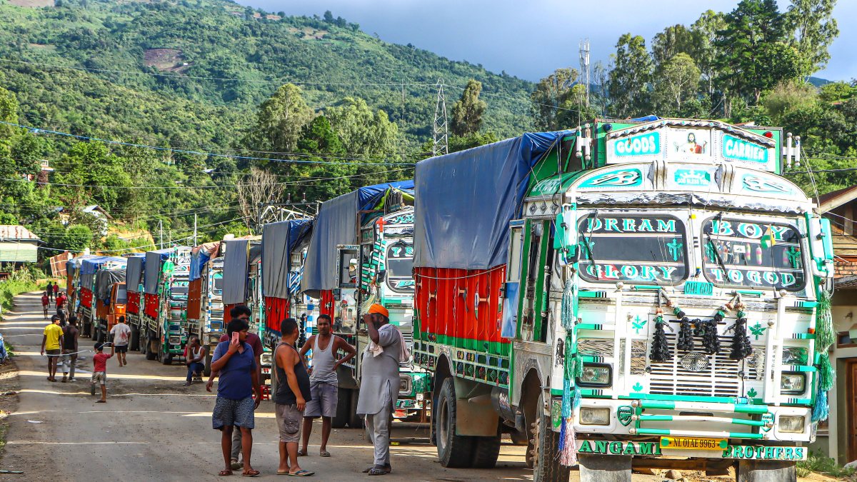 Trucks move towards Imphal after counter-blockade lifted in Manipur