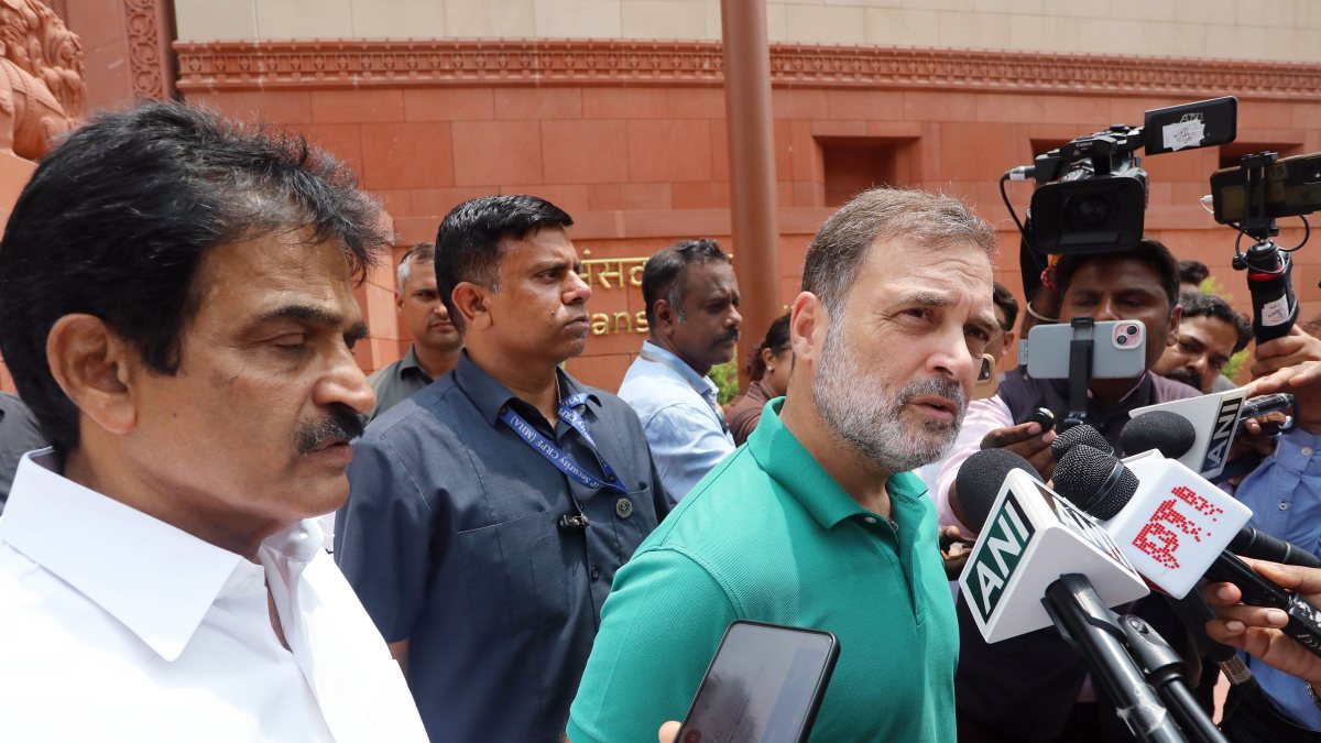 Rahul Gandhi addresses media at Parliament during Monsoon Session