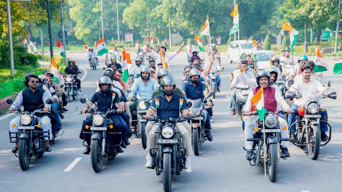 Tiranga bike rally marks Har Ghar Tiranga in New Delhi