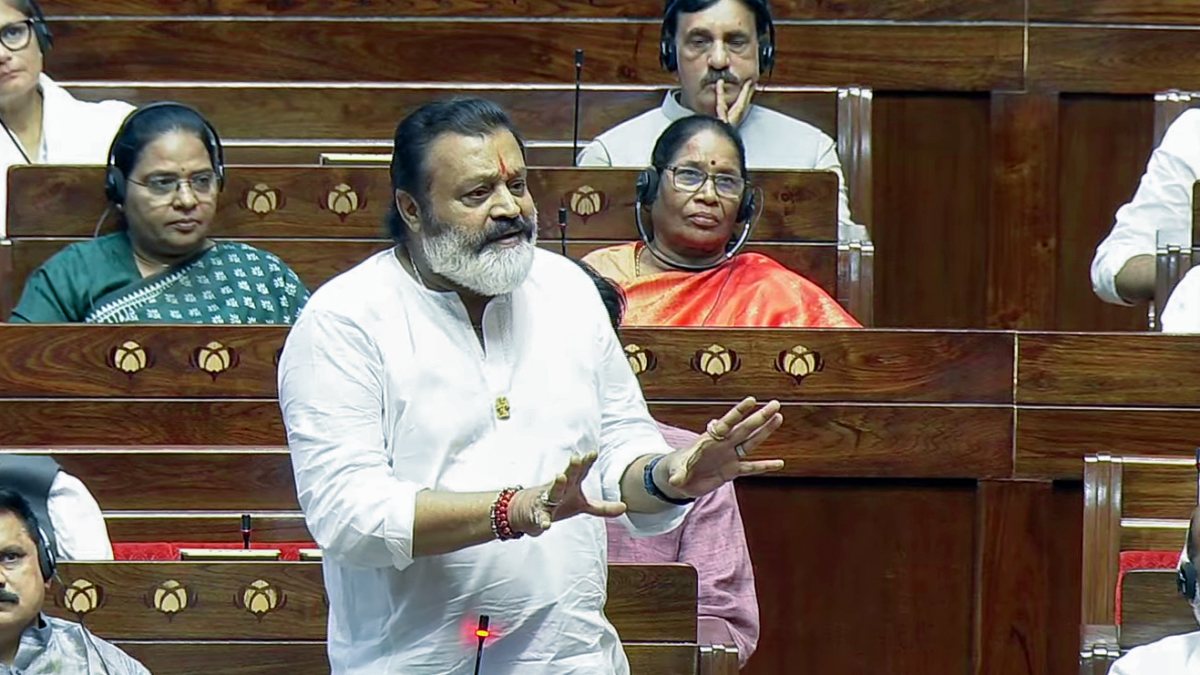 Minister Suresh Gopi addresses Rajya Sabha during Monsoon session