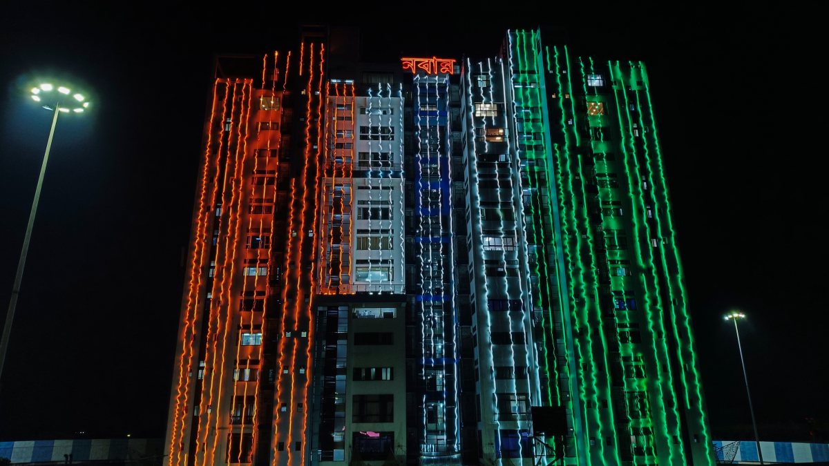 Tricolour lights up Nabanna ahead of 80th Independence Day