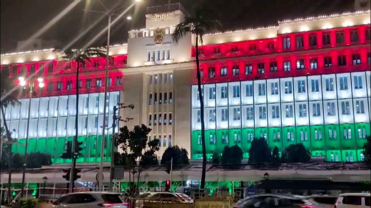 Mumbai Mantralaya lit in tricolour ahead of Independence Day