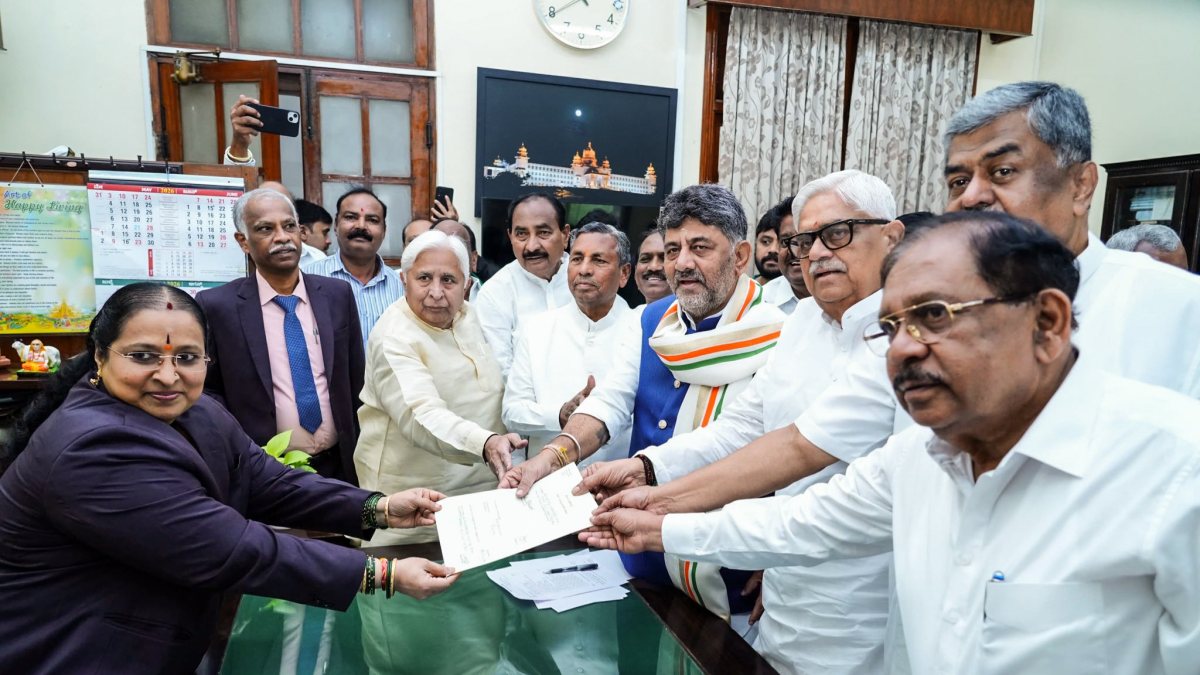 Congress leader G S Patil files nomination for Speaker post