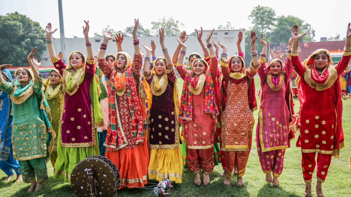Students perform at Independence Day parade rehearsal in Amritsar