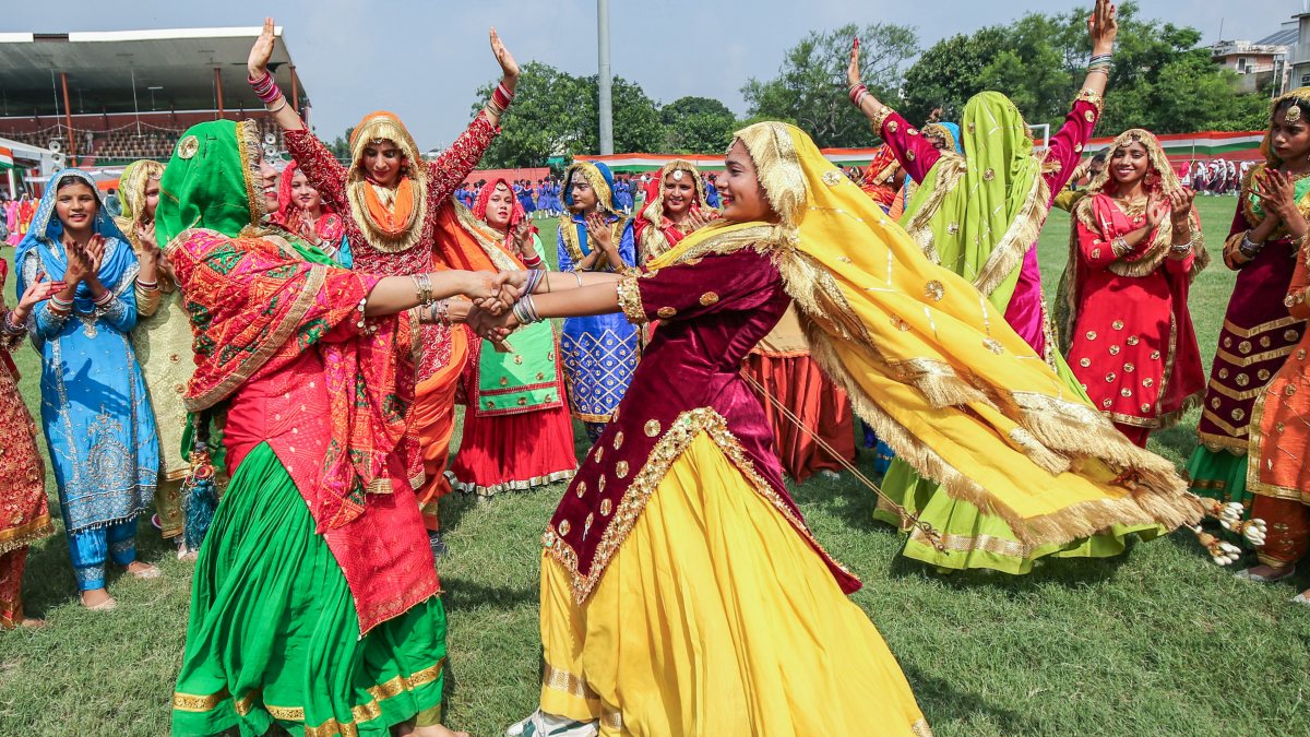 Students perform at Independence Day parade rehearsal in Amritsar