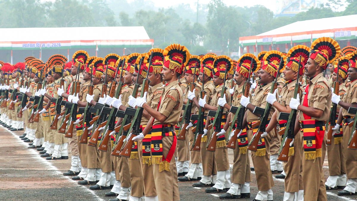 Police rehearse for 80th Independence Day in Bhopal