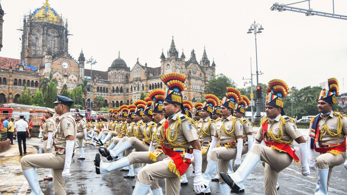 Mumbai BMSF rehearses for 80th Independence Day parade