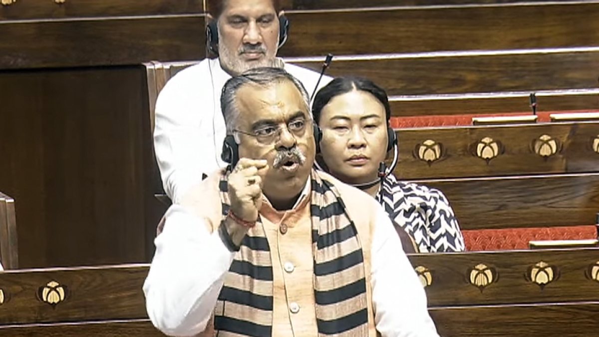 BJP MP Tarun Chugh addresses Rajya Sabha during Monsoon session