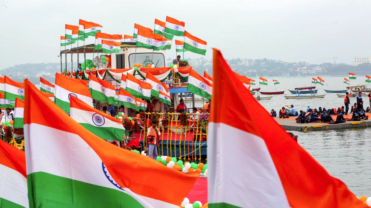 Tiranga Boat Rally held at Bhopal's Upper Lake ahead of Independence Day