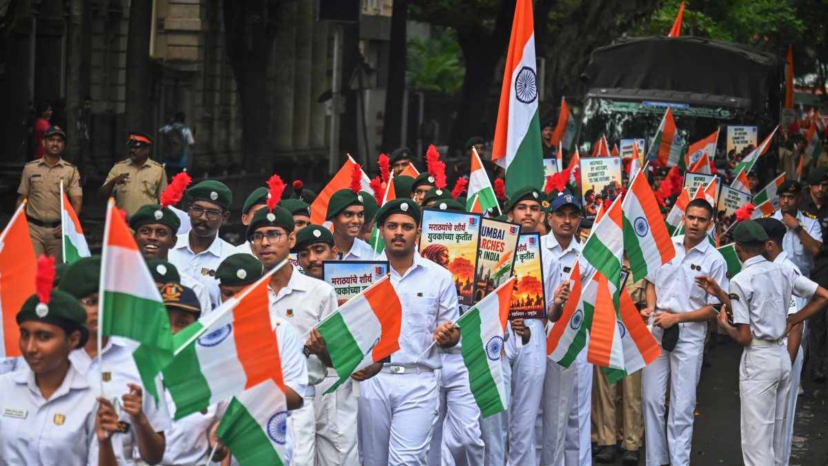 NCC cadets take part in Har Ghar Tiranga rally in Mumbai