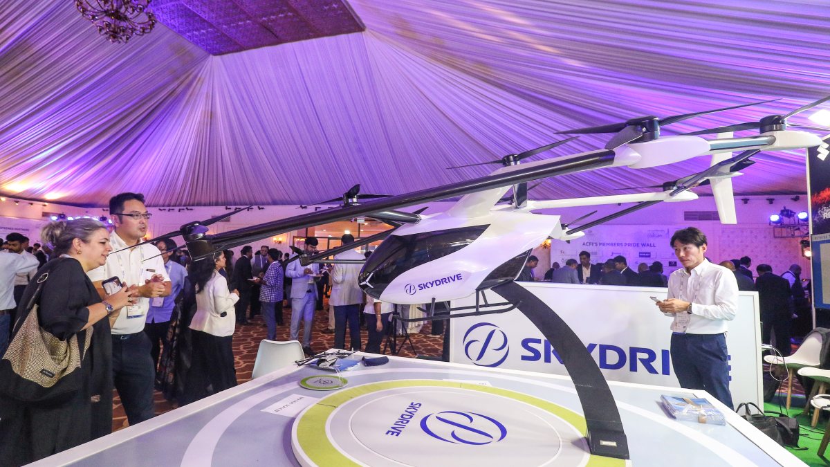 SkyDrive flying vehicle model showcased at ACFI conclave in New Delhi