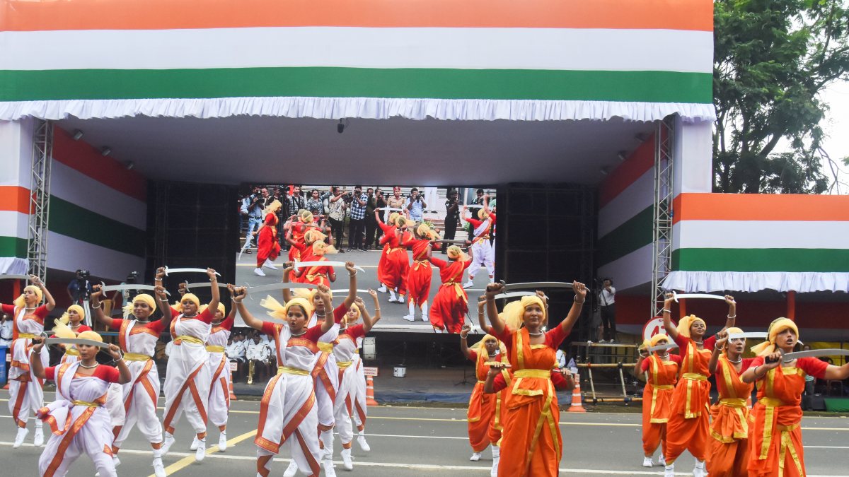 Artists rehearse for 80th Independence Day at Kolkata's Red Road