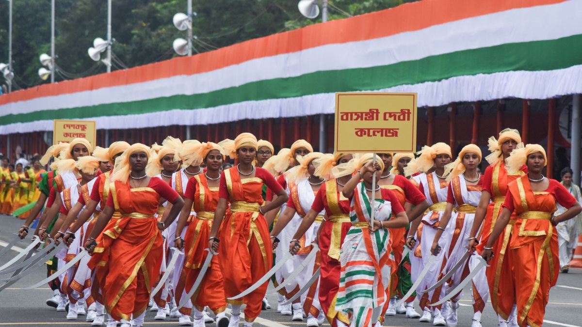 Artists rehearse for 80th Independence Day at Kolkata's Red Road