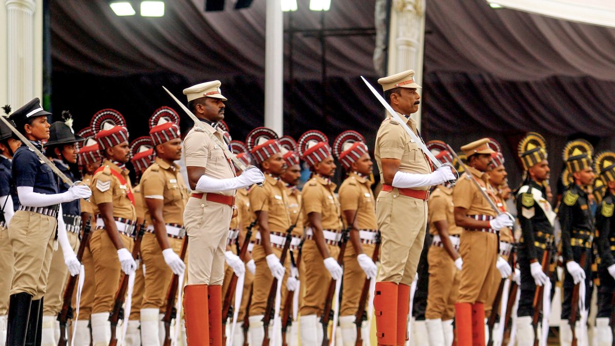Chennai police rehearse for 80th Independence Day celebrations