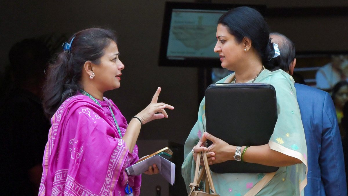 Congress MP Praniti Shinde arrives at Parliament for Monsoon Session