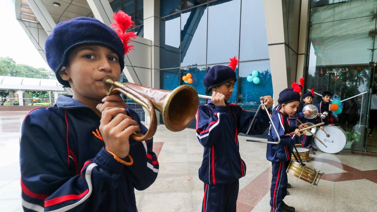 School band performs at flag-hoisting ahead of Independence Day