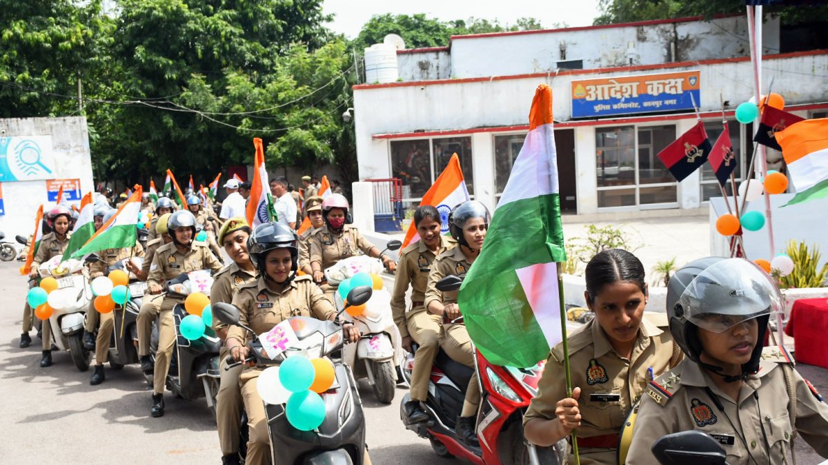 Women police bike rally marks 80th Independence Day in Kanpur