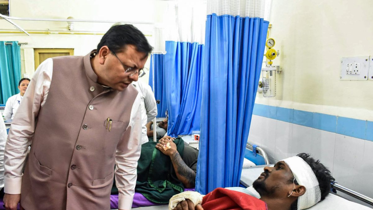 Uttarakhand CM Dhami visits injured in Chamoli tunnel accident