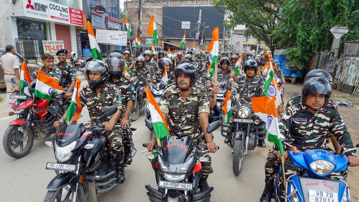 SSB bike rally with tricolours marks Independence Day eve in Patna
