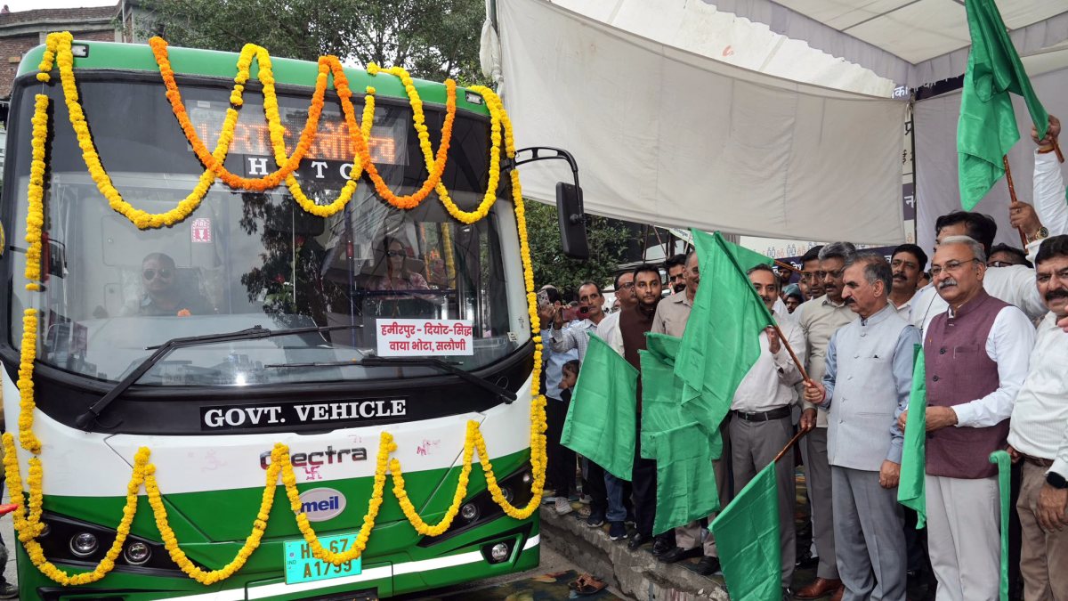 Sukhu flags off 35 electric buses for Himachal roadways