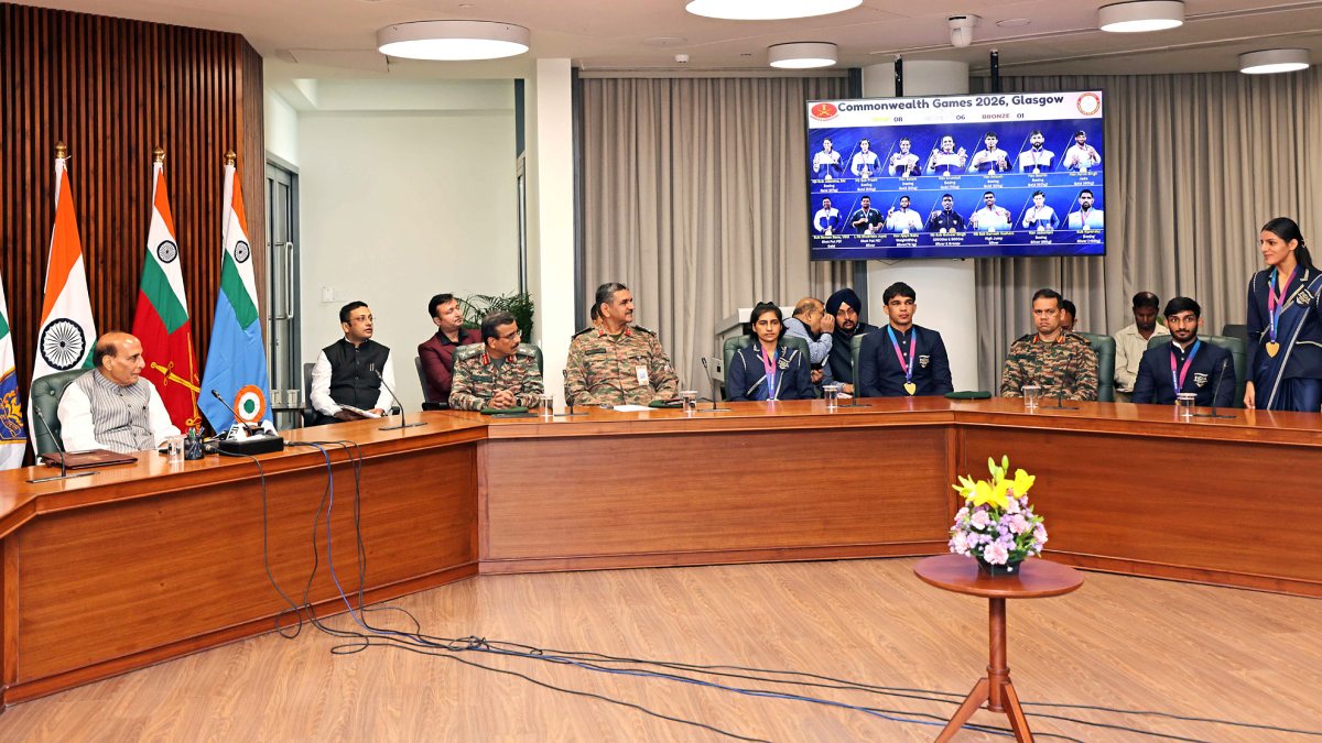 Defence Minister Rajnath Singh meets CWG 2026 medal-winning Army contingent