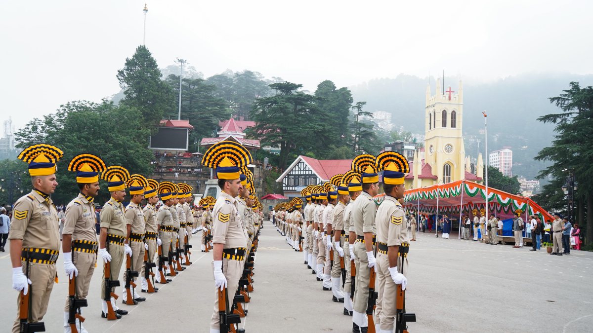 Police rehearse for 80th Independence Day in Shimla