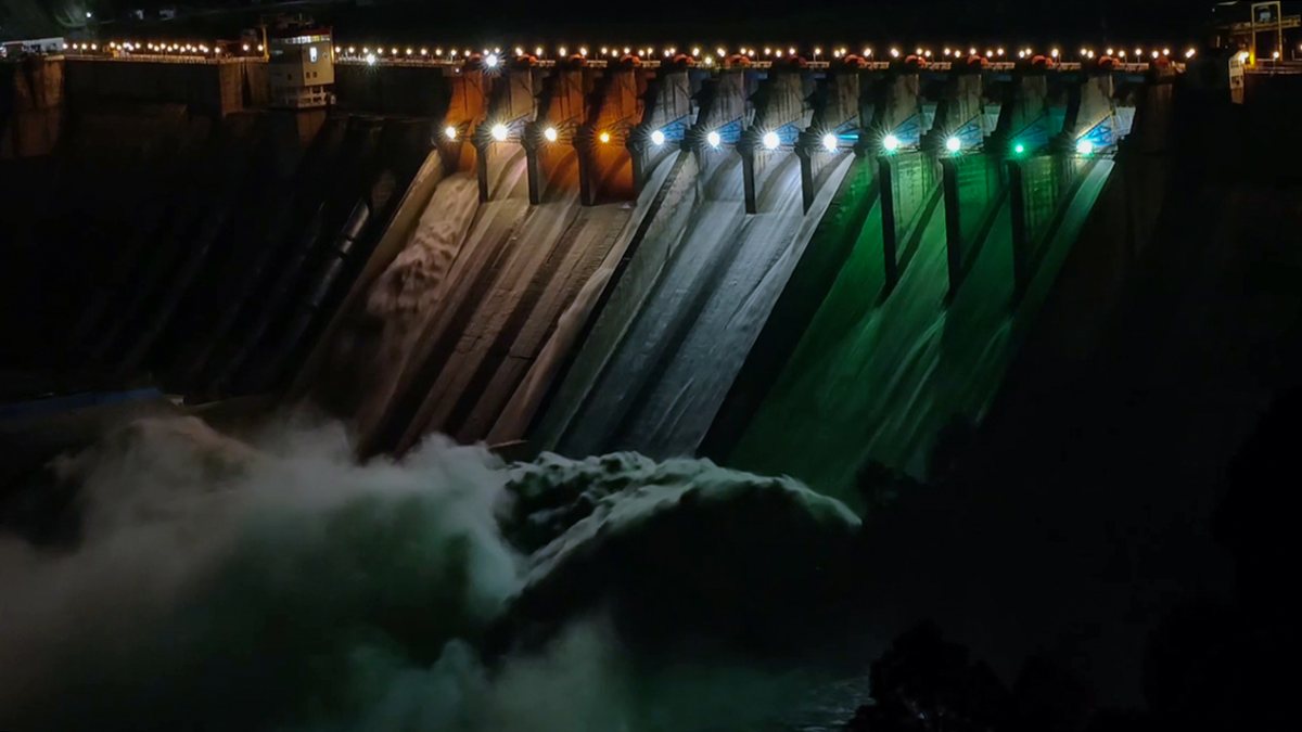 Salal Dam lights up in tricolor ahead of 80th Independence Day