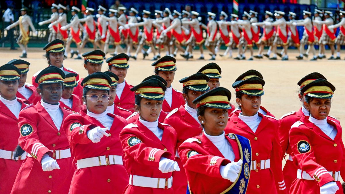 Bengaluru students rehearse for Independence Day parade