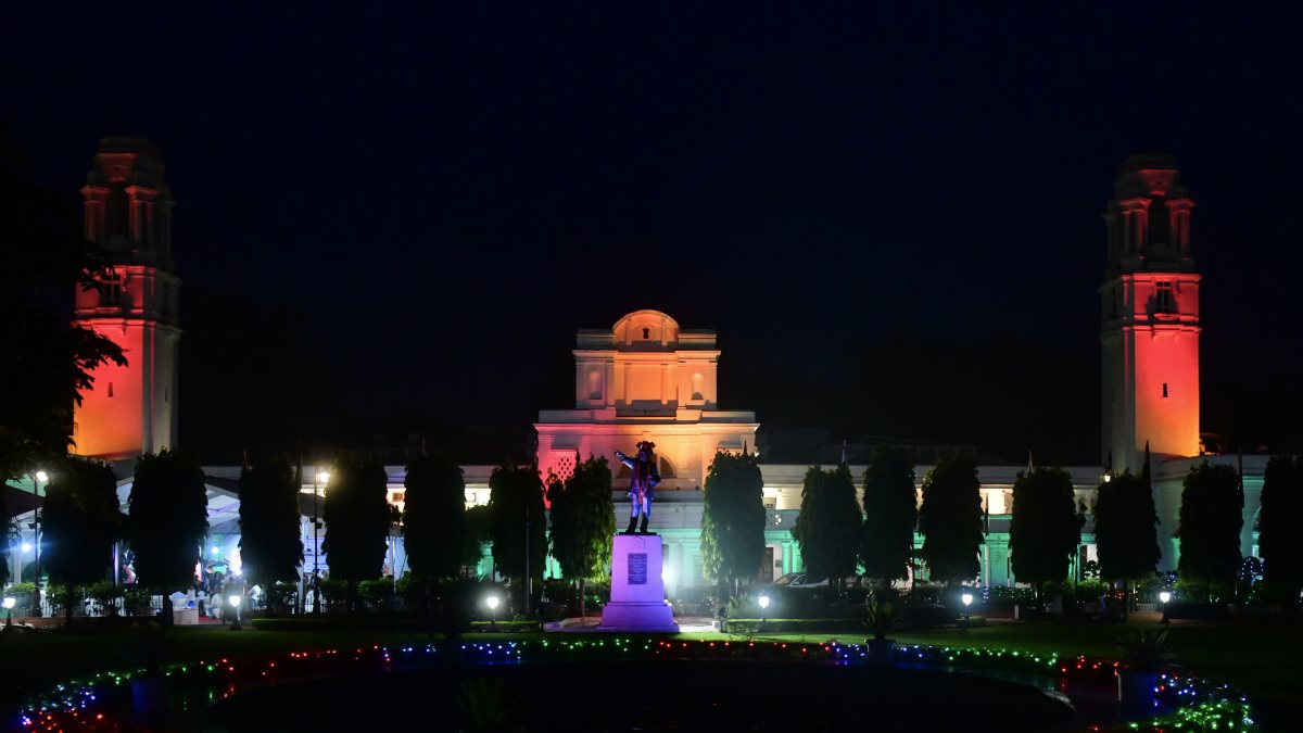 Delhi Assembly lit up in tricolour ahead of 80th Independence Day