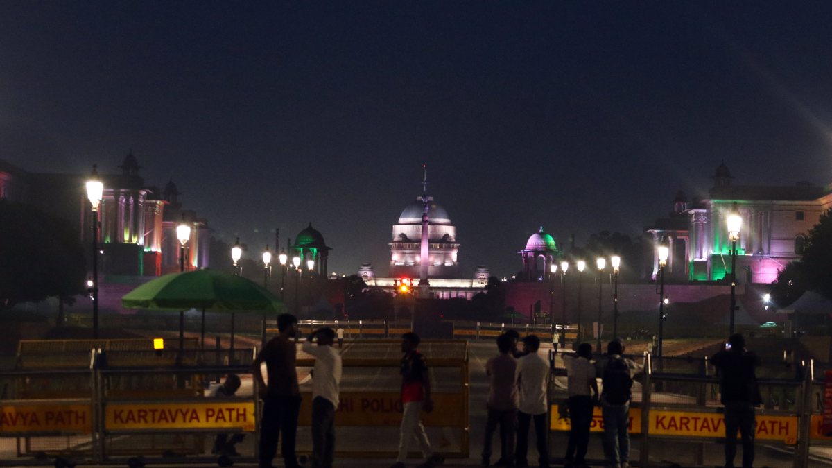 Rashtrapati Bhavan glows in tricolour ahead of 80th Independence Day