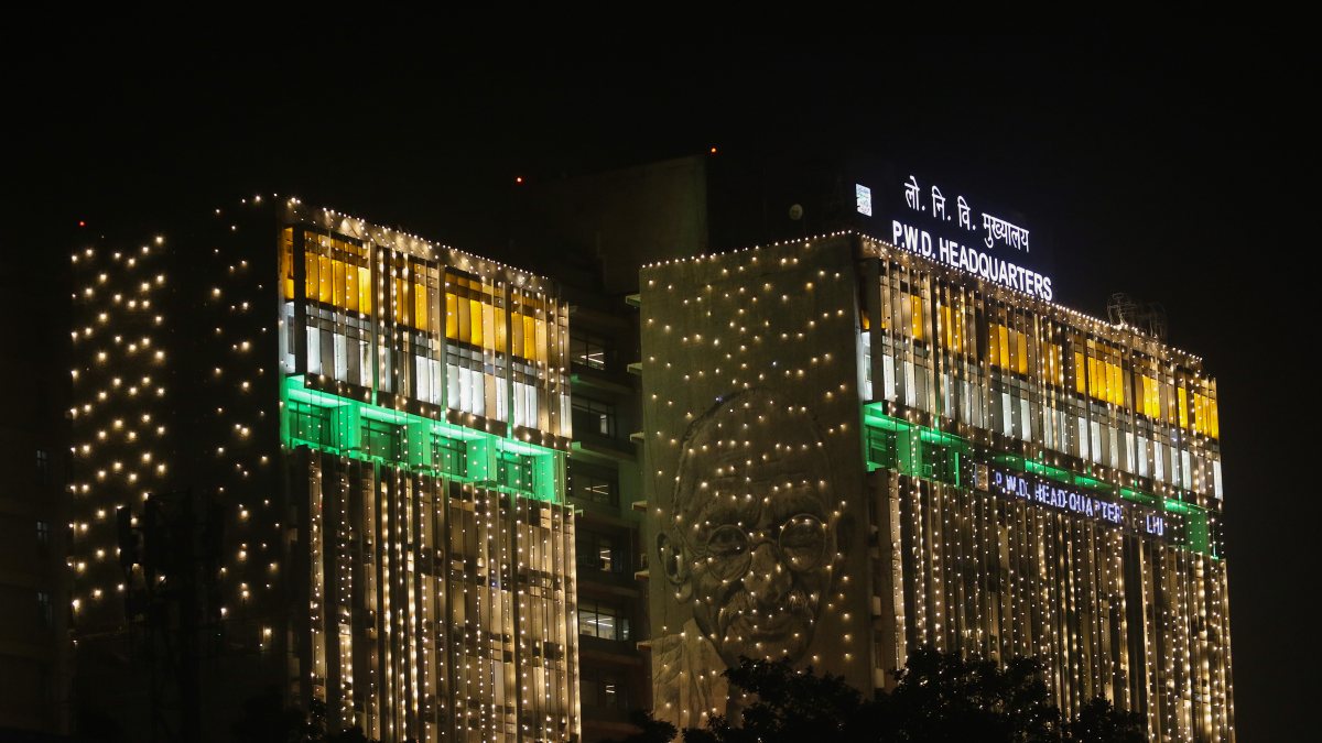 PWD headquarters lit up in tricolour ahead of Independence Day