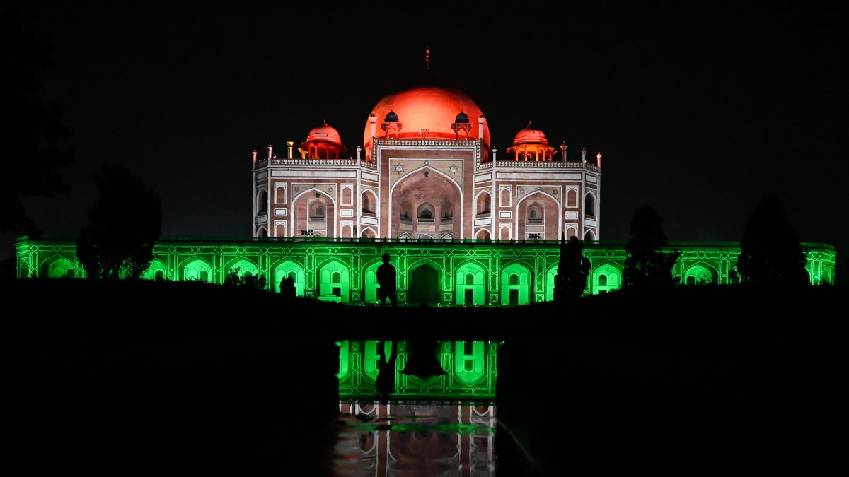 Humayun's Tomb glows in tricolour ahead of Independence Day