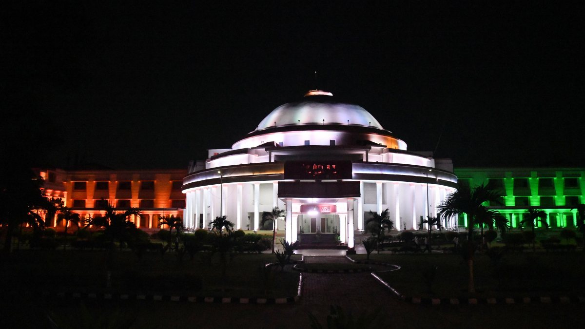 Bihar Vidhan Sabha lit in tricolour ahead of Independence Day