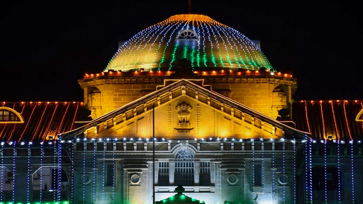 Tricolour lights illuminate Allahabad High Court on Independence Day eve