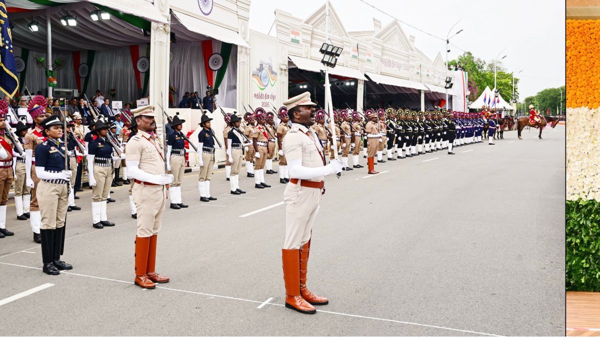 Chennai CM Vijay takes salute at Independence Day parade