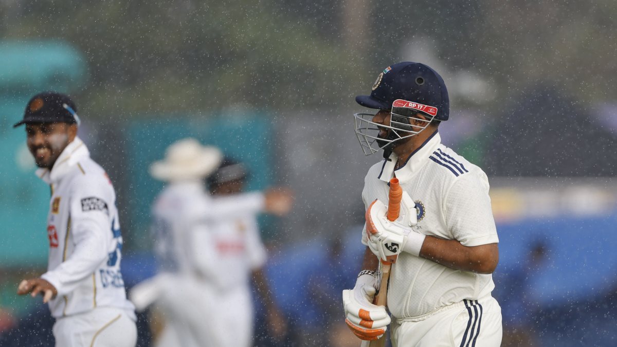 Rishabh Pant walks off as rain interrupts first Test in Galle