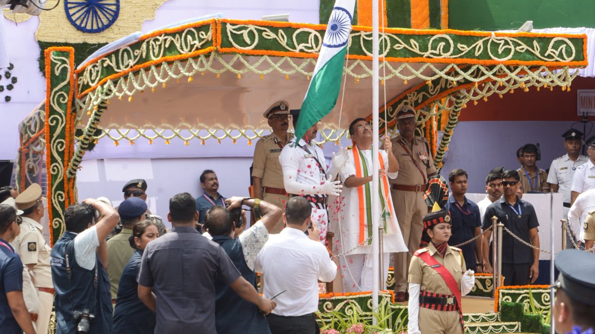 West Bengal CM Suvendu Adhikari hoists flag at Kolkata Red Road