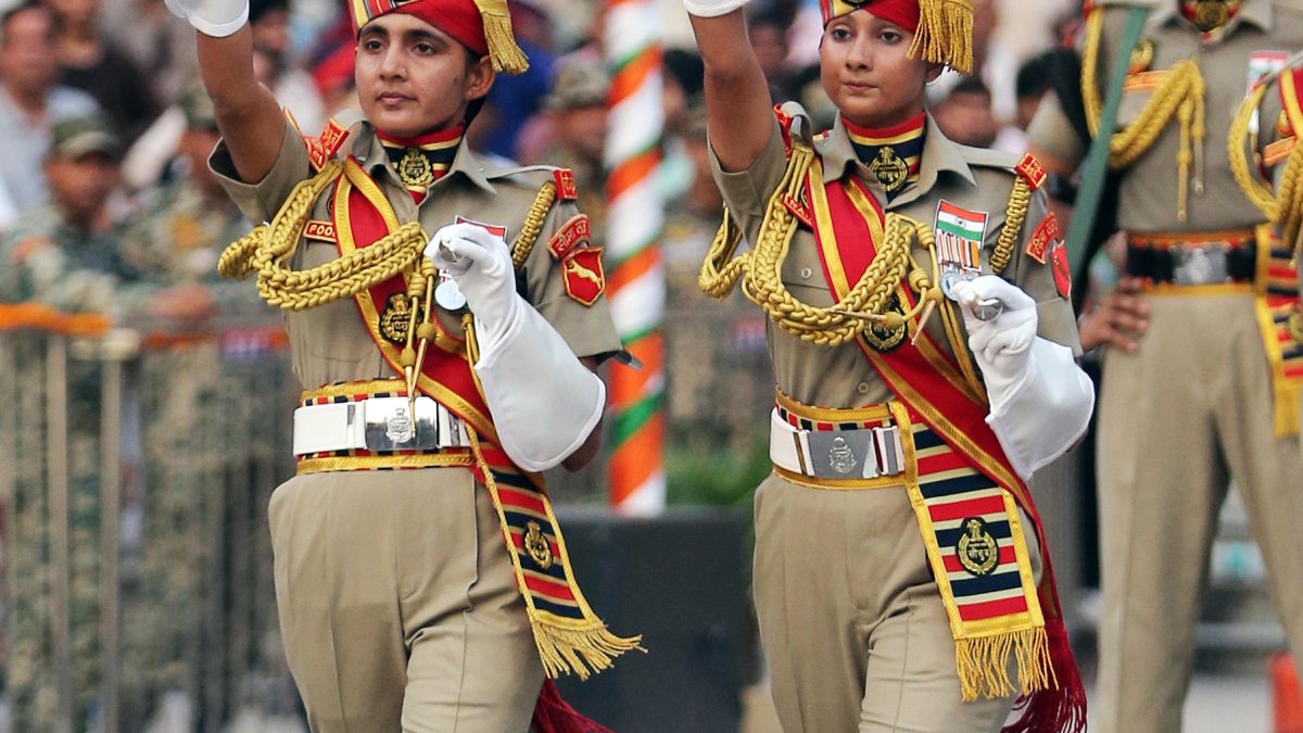 BSF soldiers perform at Beating Retreat ceremony in Amritsar