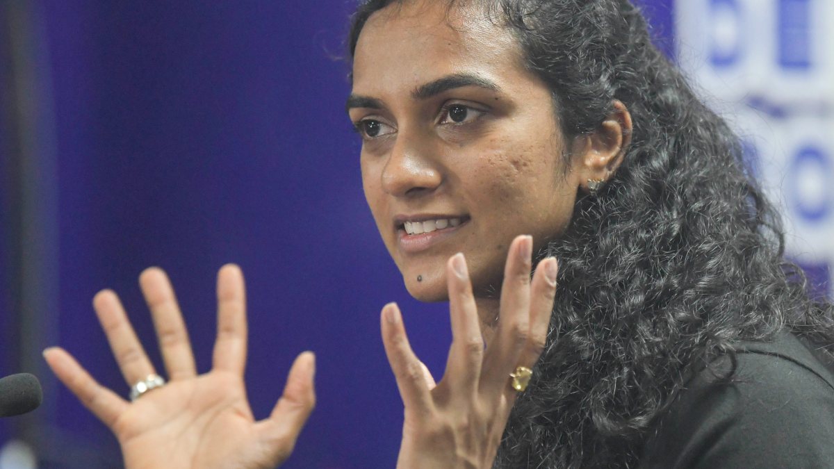 Sindhu addresses media ahead of BWF Worlds in New Delhi