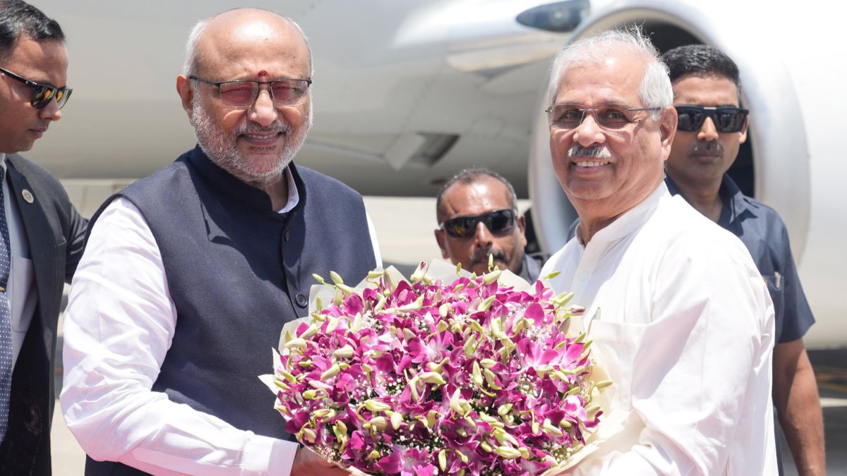 VP Radhakrishnan receives warm welcome at Chennai airport