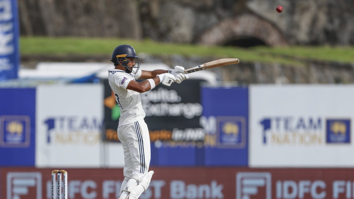 Padikkal plays aggressive shot on day 2 of first Test in Galle