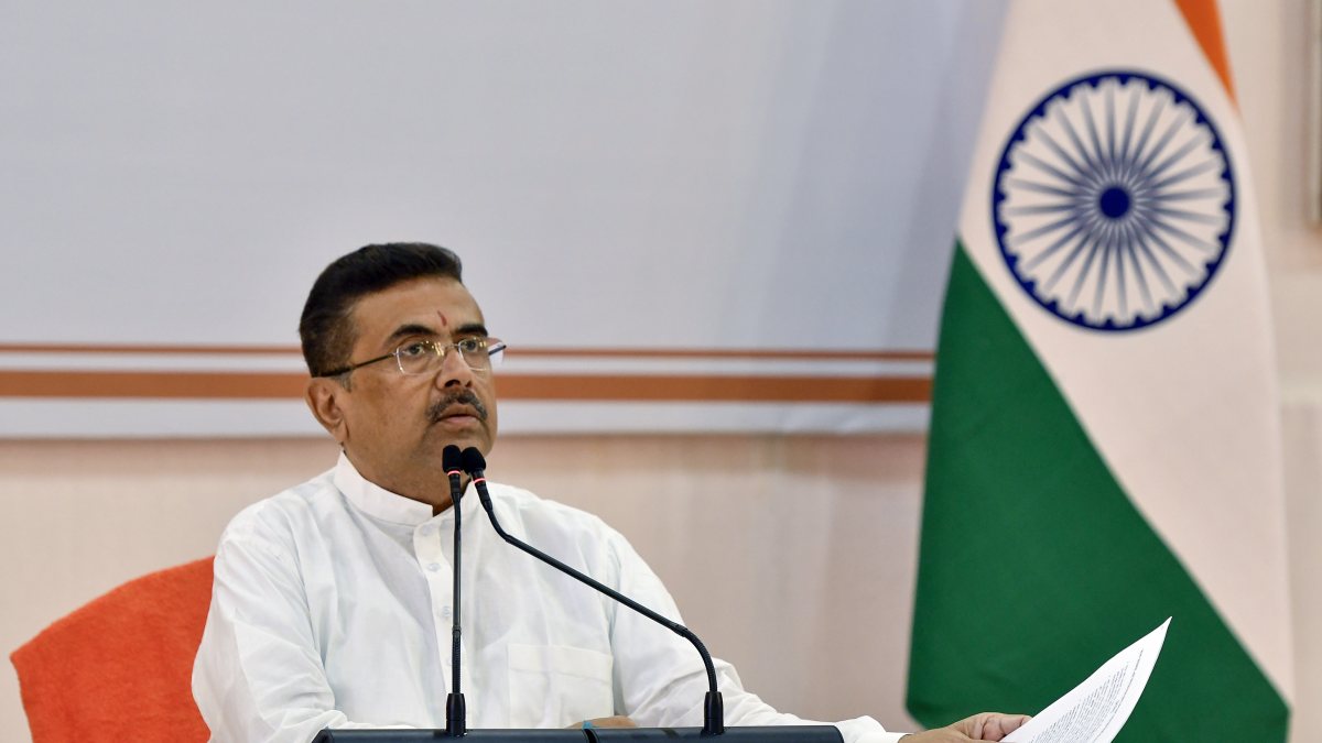 Suvendu Adhikari addresses press conference at Nabanna