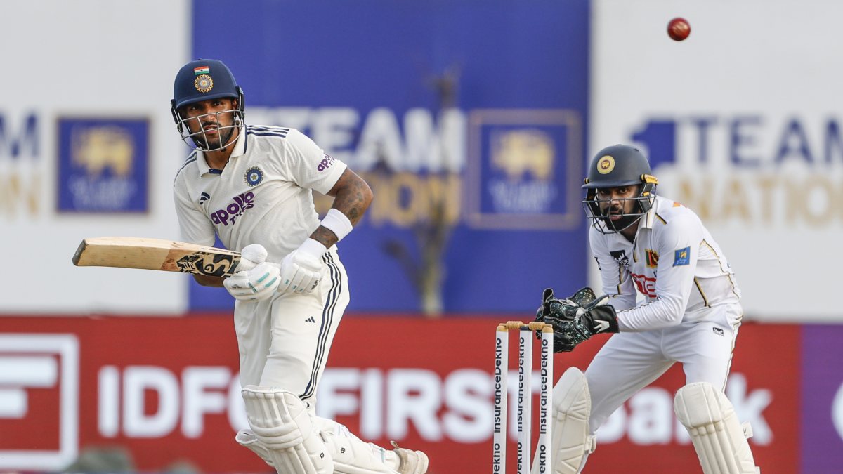 Dhruv Jurel plays a shot on day 2 of first Test in Galle